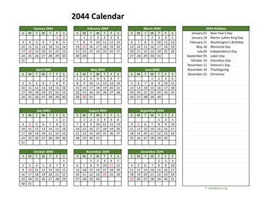 2044|2044 Public Holidays. 2044 Bank Holidays. 2044 Calendar. Dates.